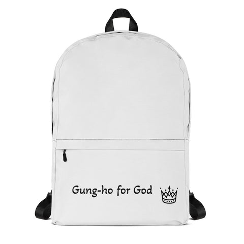 Gung-ho for God All White Simple Backpack