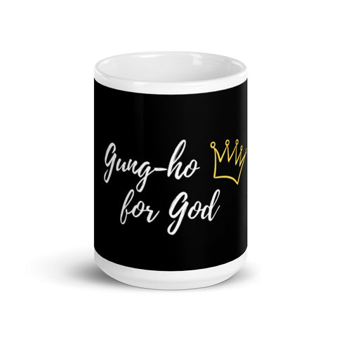 Gung-ho for God Black glossy mug